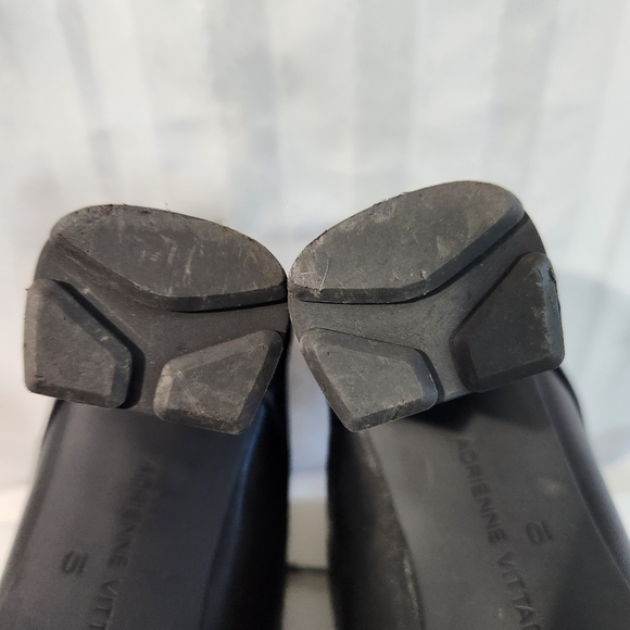 Adrienne Vittadini Trailer Black Leather Block Heel Lace-Up Boots Size 10 M - Picture 6 of 13